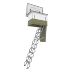 Sortie pour toit plat trappe en acier EI2 30 / EI2 60 avec escalier en ciseaux