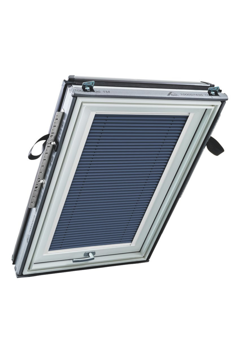 Blauer Roto Faltstore als freigestelltes Produktfoto