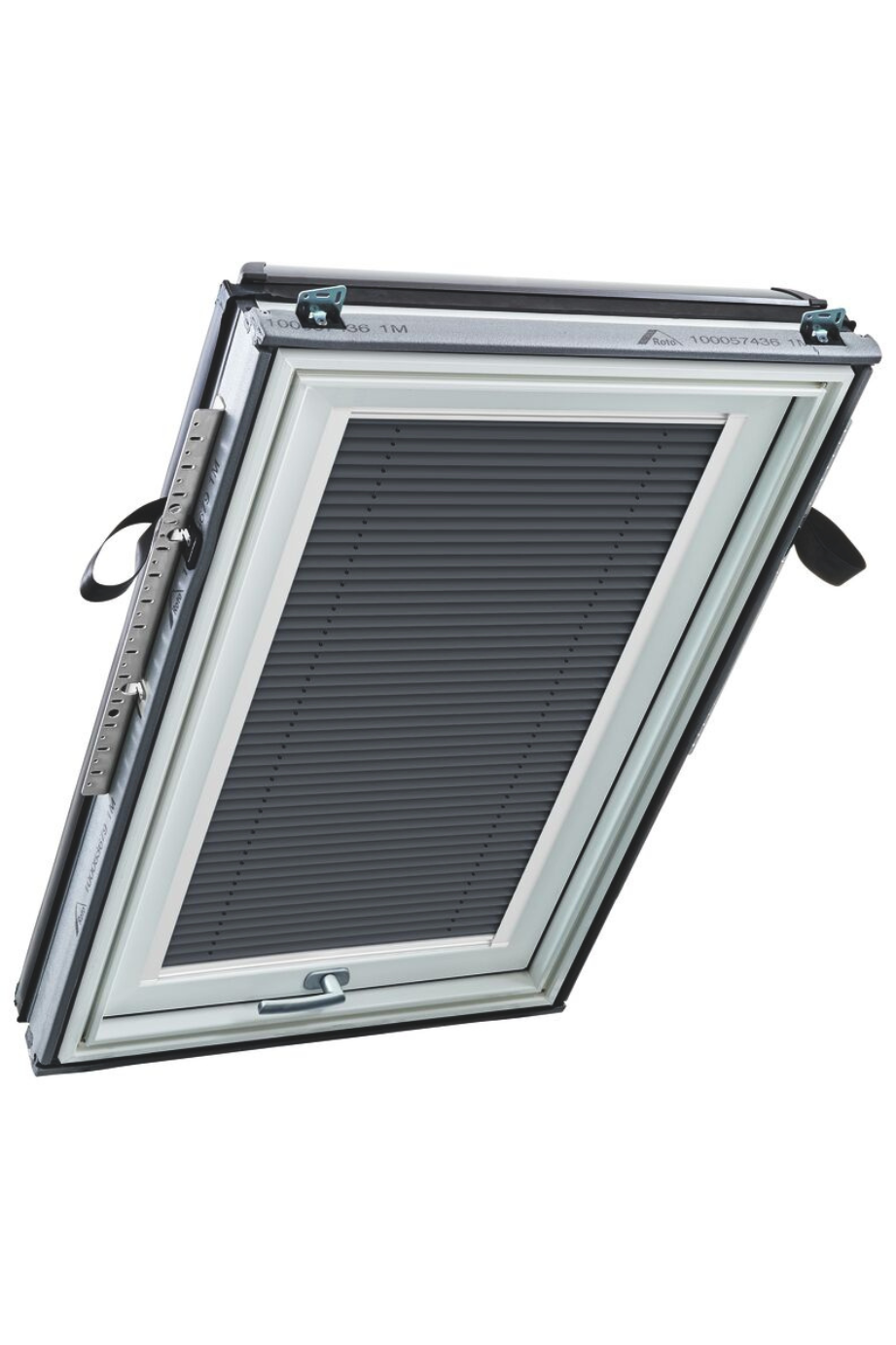 Grauer Roto Faltstore als freigestelltes Produktfoto