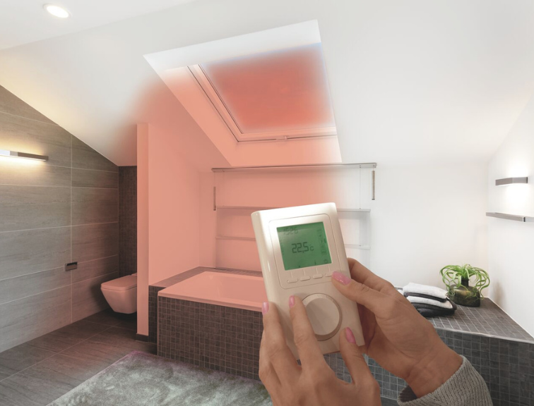 Wärmestrahlen Dachfenster Bad Designo Heat