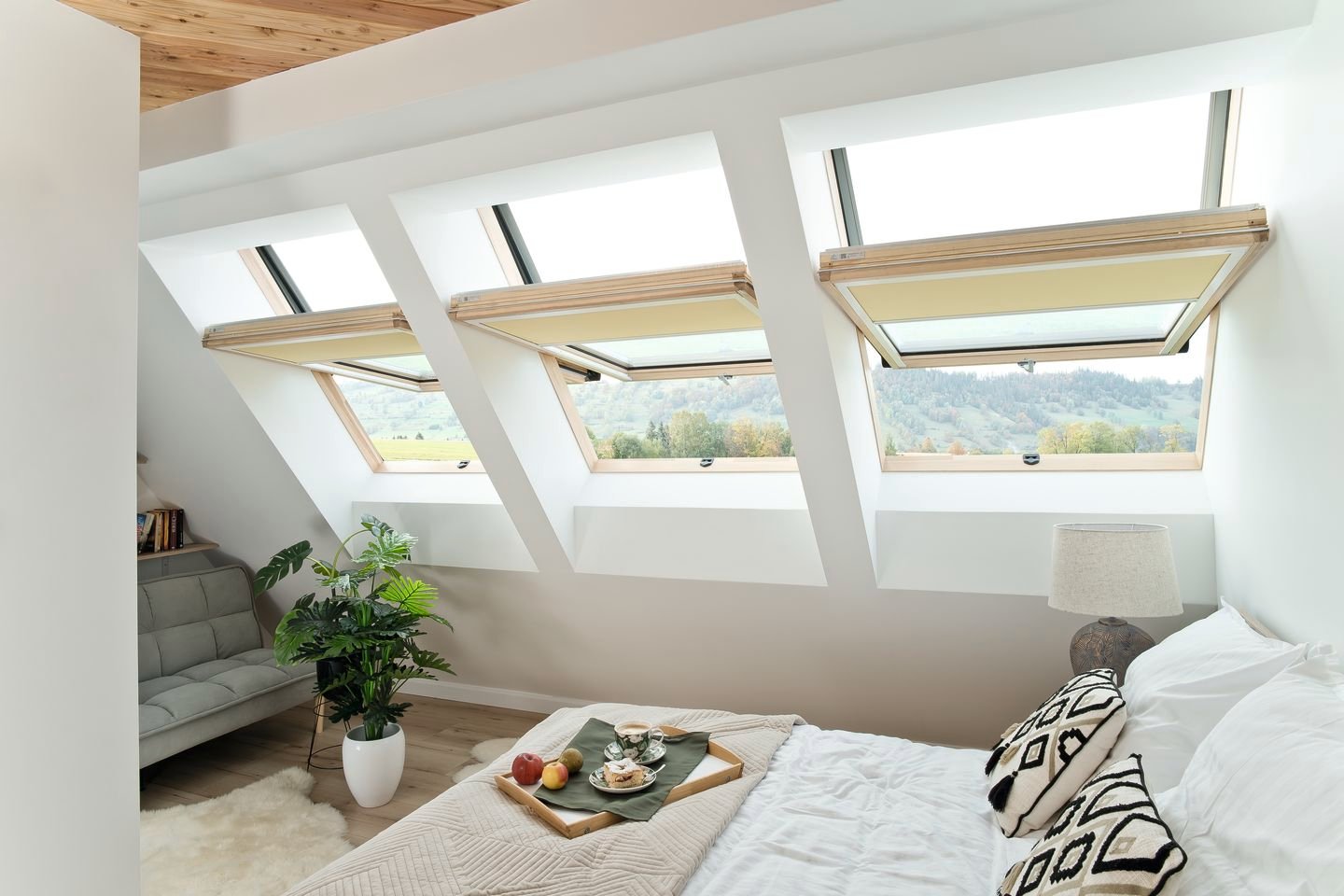 Geöffnete Roto Dachfenster Lüften
