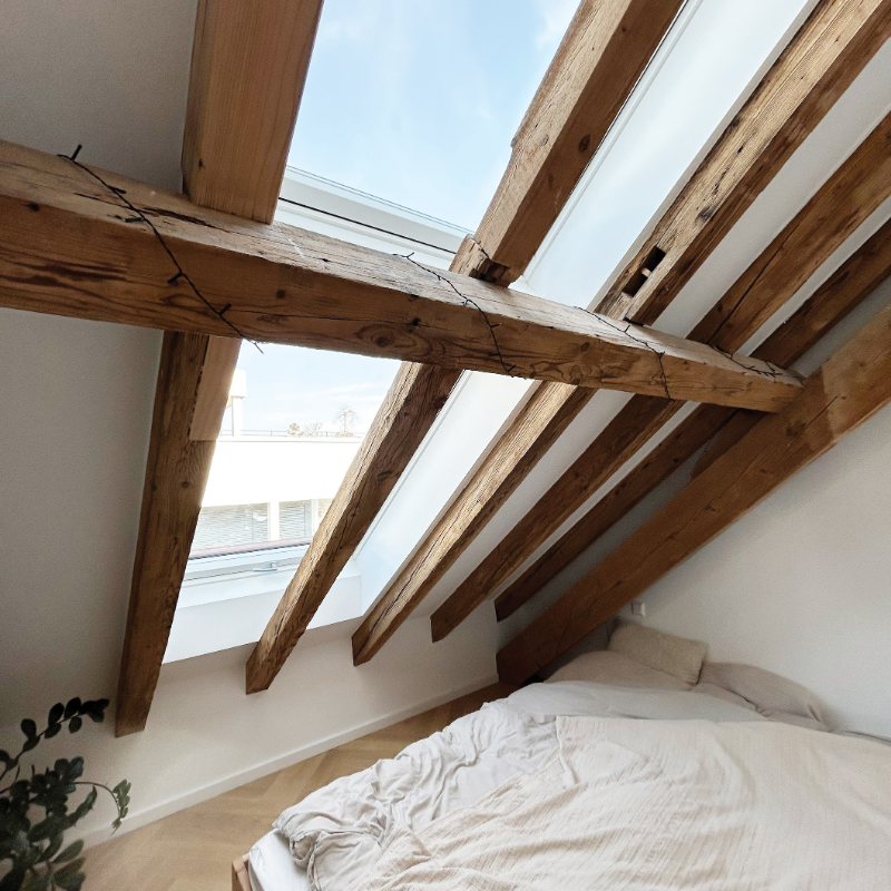 Schlafzimmer mit Dachfenstern