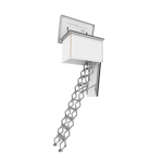 Sortie pour toit plat trappe en bois EI2 30 avec escalier en ciseaux