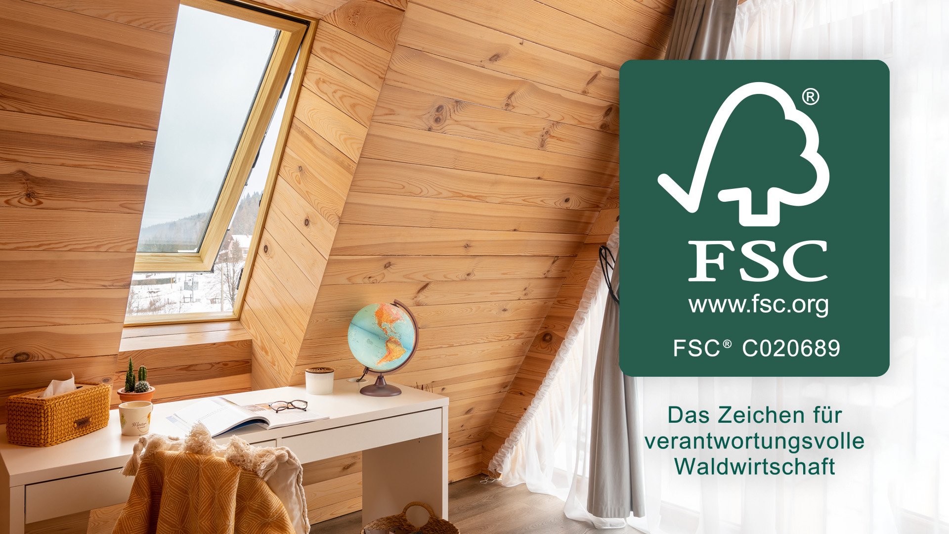 Roto Dachfenster mit FSC® Logo
